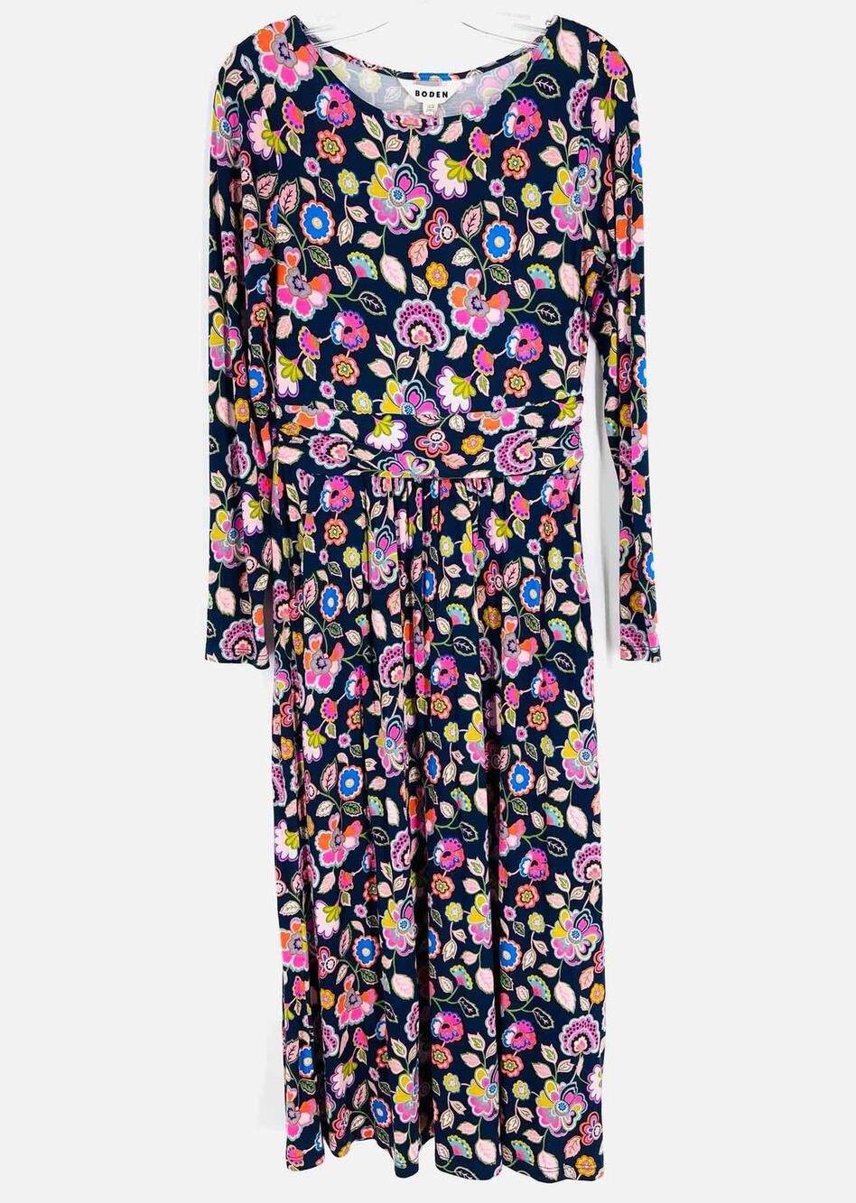 Boden Size 4 Navy/Multi Midi Floral NEW Designer Dress